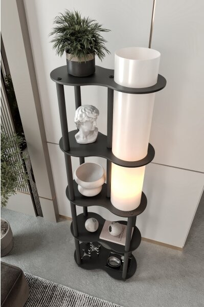 Lampada da terra con ripiani NOTO 1xE27/40W/230V nera