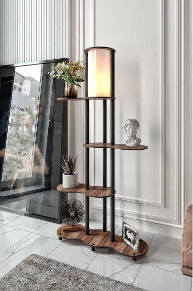 Lampada da terra con ripiani NOTO 1xE27/40W/230V marrone/nero