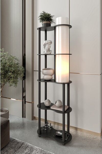 Lampada da terra con ripiani NOTO 1xE27/40W/230V nera