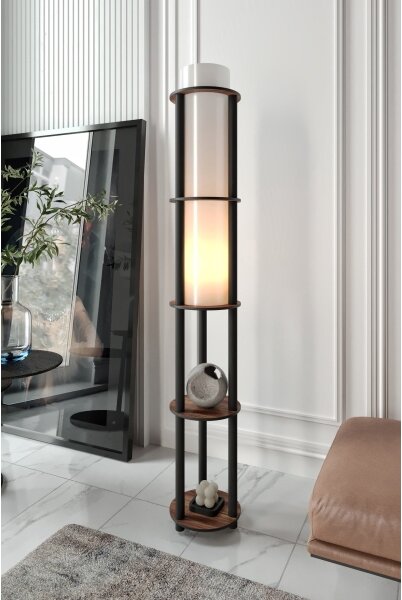 Lampada da terra con ripiani NOTO 1xE27/40W/230V marrone/nero