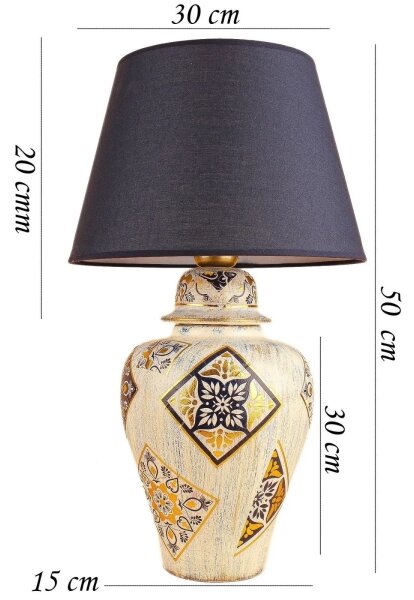 Lampada da tavolo RAMZES 1xE27/40W/230V blu/beige