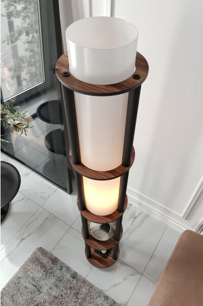 Lampada da terra con ripiani NOTO 1xE27/40W/230V marrone/nero