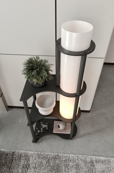 Lampada da terra con ripiani NOTO 1xE27/40W/230V nera