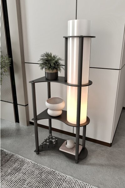 Lampada da terra con ripiani NOTO 1xE27/40W/230V nera