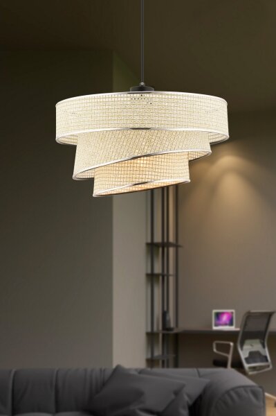 Lampadario a sospensione con cavo COUPER 1xE27/60W/230V crema/cromo lucido