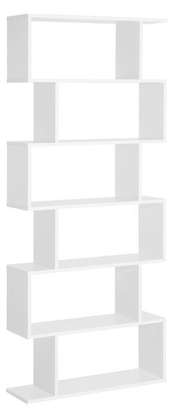 HOMCOM Libreria Scaffale Moderno in Legno a Ripiani e Divisore d'Interni, Mobile Guardaroba Decorativo Autoportante a 6 Livelli, Bianco|Aosom Italy