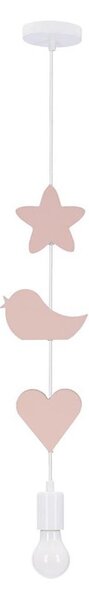 Lampadario sospeso per bambini con cavo TRIO 1xE27/20W/230V rosa/bianco