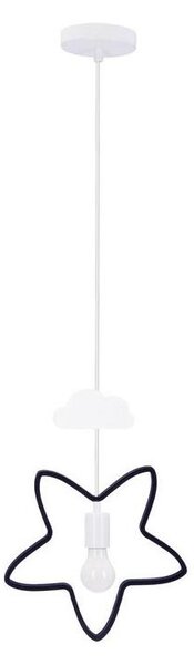 Lampadario sospeso per bambini STARS su cavo 1xE27/20W/230V nero/bianco