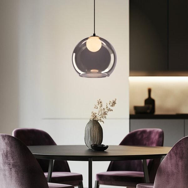 Lampadario a sospensione su cavo BRIN 1xG9/15W/230V nero fumé