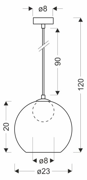 Lampadario a sospensione su cavo BRIN 1xG9/15W/230V nero fumé