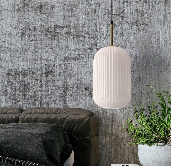 Lampadario a cavo CRESTO 1xE27/40W/230V bianco/oro