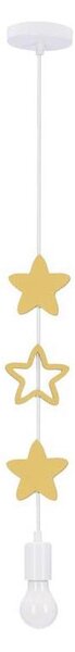 Lampadario a sospensione per bambini STARS 1xE27/20W/230V giallo/bianco