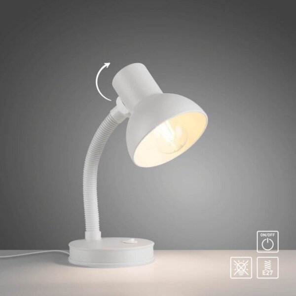 JUST LIGHT. 11080-16 - Lampada da tavolo flessibile FLEXI 1xE27/25W/230V bianca