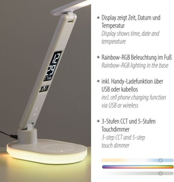 JUST LIGHT. 11018-16 - Lampada da tavolo dimmerabile LED RGBW TINA LED/4W/230V