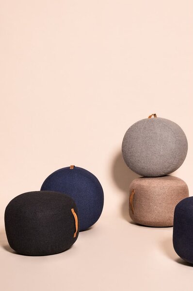 Pouf Zerio marrone chiaro, ø 50 cm Mochi - Hübsch