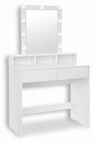 Tavolino VANESA con illuminazione, 80x40x145cm, bianco