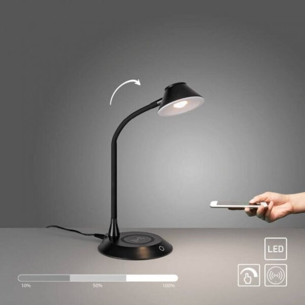 JUST LIGHT. 14414-18-LED Lampada da tavolo dimmerabile con ricarica PUCKI LED/4,5W/230V nera