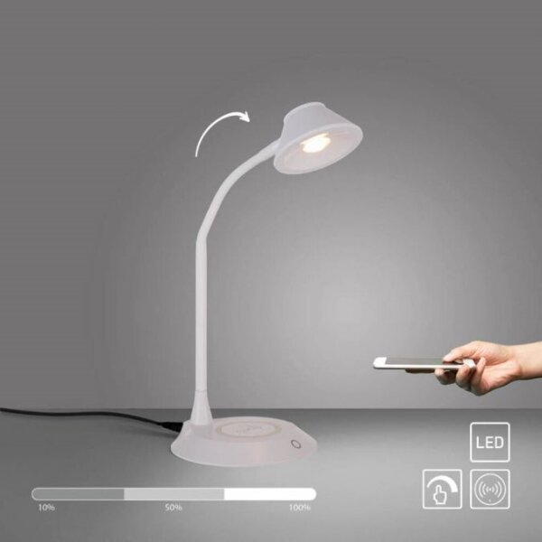JUST LIGHT. 14414-16 - Lampada da tavolo dimmerabile a LED ricaricabile PUCKI LED/4,5W/230V bianco