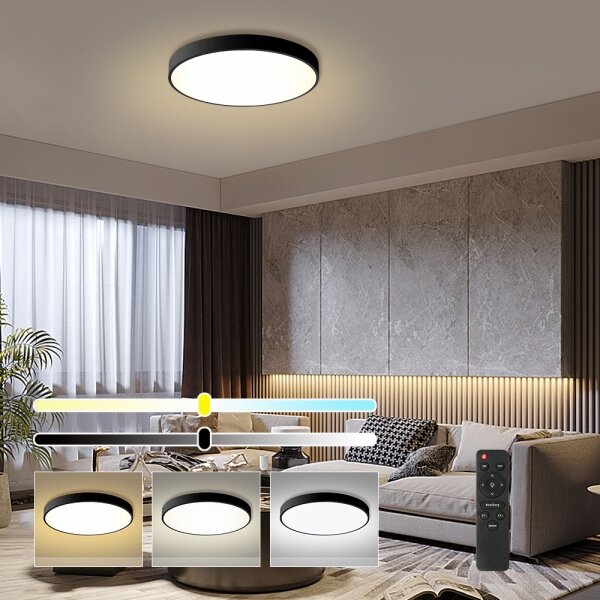 Brilagi - Lampada LED dimmerabile POOL LED/60W/230V 3000-6000K diam. 60 cm nera + telecomando