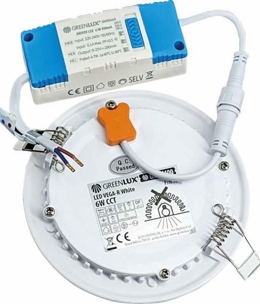 Lampada LED da incasso VEGA LED/6W/230V 2900/3900/5800K diametro 12,5 cm bianco
