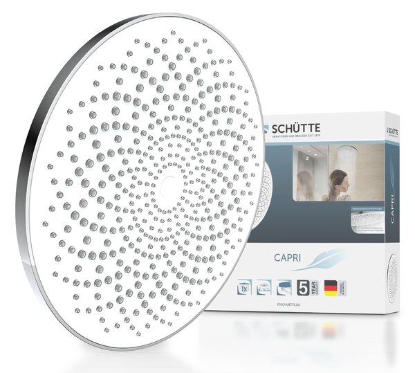 SCHÜTTE CAPRI Soffione, cromato/bianco