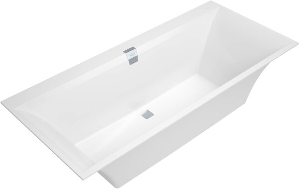 Villeroy & Boch Squaro Edge 12 Baignoires rectangulaires, garniture de vidage et de trop-plein incluse, pieds de baignoire inclus, 1800x800x475mm, UBQ180SQE2DV-01, UBQ180SQE2DV-01