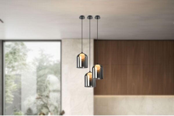 Lampadario a sospensione su cavo KLEA 1xG9/15W/230V nero fumé