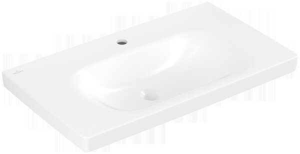 Vasque à poser Villeroy & Boch Skyla, vasque au centre, 1 trou pour robinet, sans trop-plein, 800x460x160mm, 5A5181RW, 5A5181RW