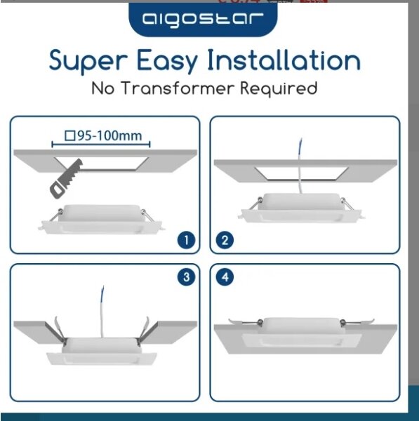 Aigostar - Plafoniera da incasso LED/6W/230V 4000K 12x12 cm bianca