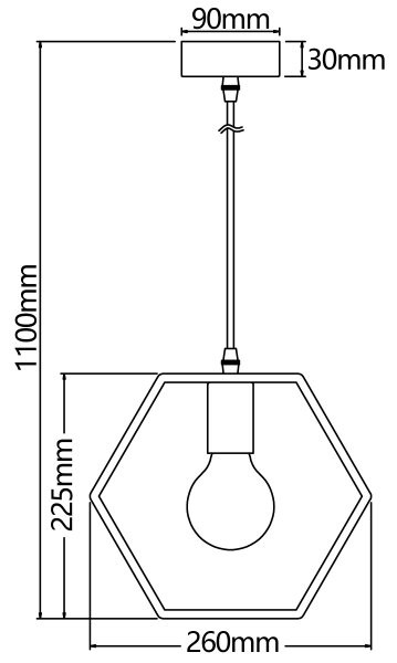 Aigostar - Lampada a sospensione LED in legno su cavo 1xE27/9W/230V 2200K pino