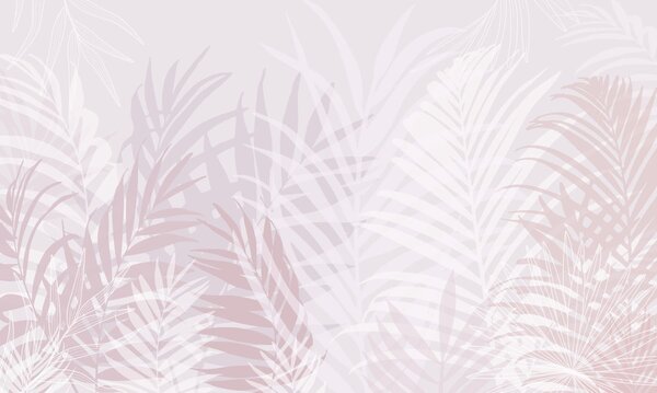 Carta da parati Foglie tropicali di tendenza di colore rosa, Carta da parati Natura, Carta da parati Foglie di Palma, w02026v4 : Uwalls.it