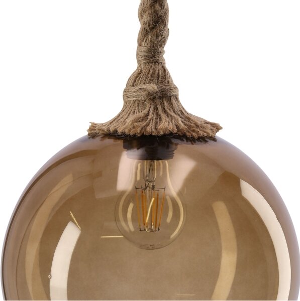 Lampadario su cavo SHEDON 1xE27/40W/230V beige fumo