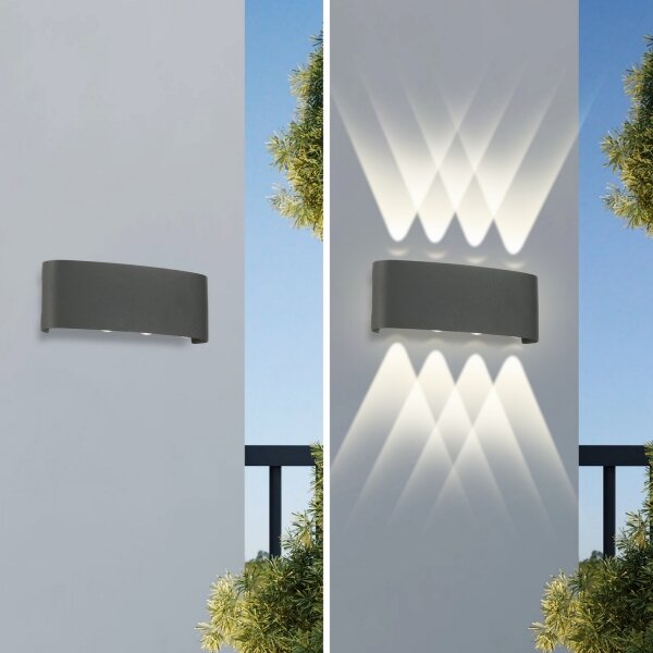 Brilagi - Lampada da parete LED per esterni FLAREBOX LED/8W/230V antracite IP65