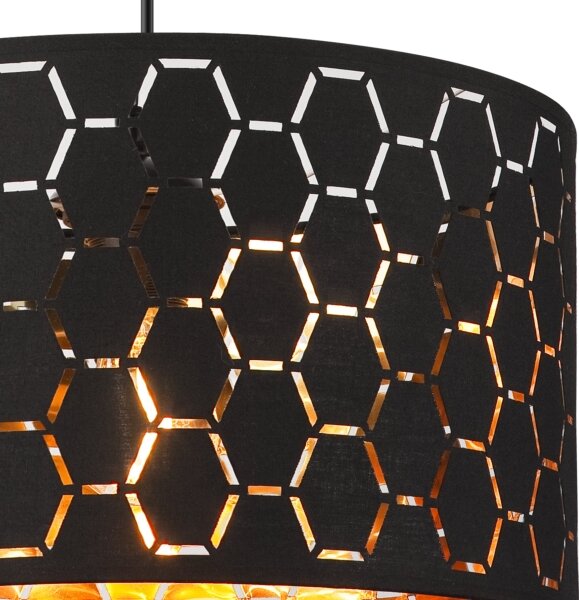 Lampada a sospensione con cavo ULLE 1xE27/15W/230V, nera
