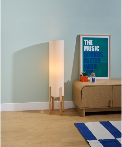 Atmosphera - Lampada da terra KEYAH 1xE27/25W/230V in legno di hevea