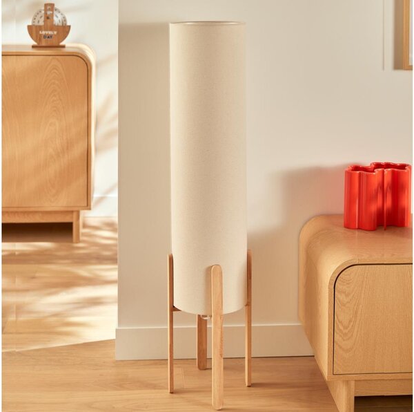 Atmosphera - Lampada da terra KEYAH 1xE27/25W/230V in legno di hevea