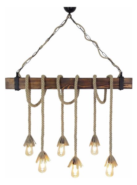 Lampadario a sospensione su cavo KUTUK 6xE27/40W/230V pino