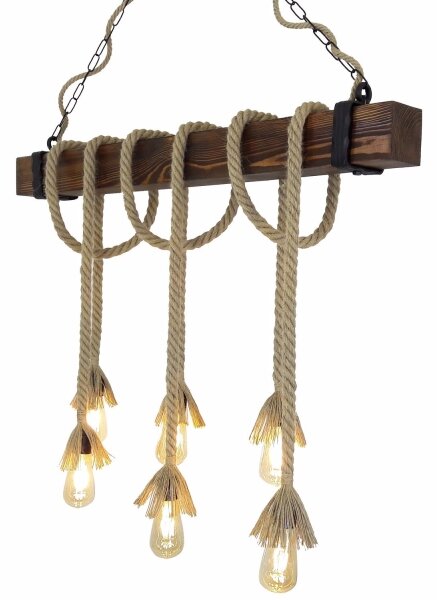 Lampadario a sospensione su cavo KUTUK 6xE27/40W/230V pino