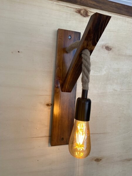 Lampada da parete AHSAP 1x E27/40W/230V, pino/noce