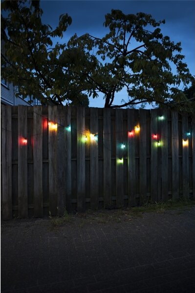 Ghirlanda LED da esterno CONE FILAMENT, 20x E10, 19 m, a colori/bianco caldo, IP44