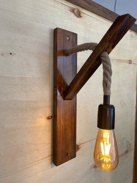 Lampada da parete AHSAP 1x E27/40W/230V, pino/noce