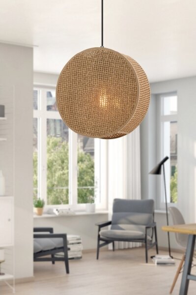 Lampadario a sospensione con cavo BIG DRUM 1xE27/60W/230V marrone