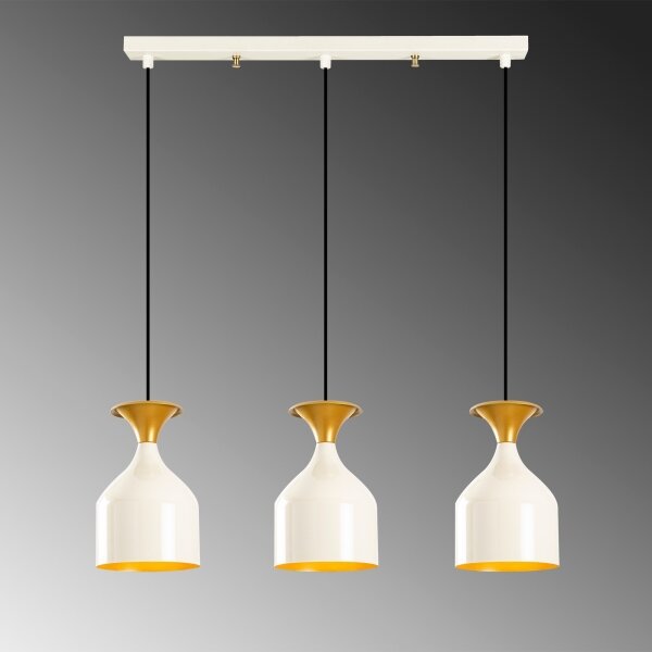 Lampadario sospeso con cavo SIVANI 3xE27/40W/230V bianco/rame