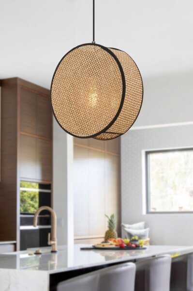Lampada a sospensione con cavo BIG DRUM 1xE27/60W/230V marrone/nero