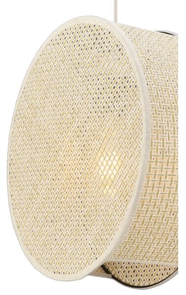 Lampadario a sospensione su cavo BIG DRUM 1xE27/60W/230V crema