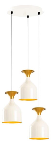 Lampadario a cavo SIVANI 3xE27/40W/230V bianco/rame