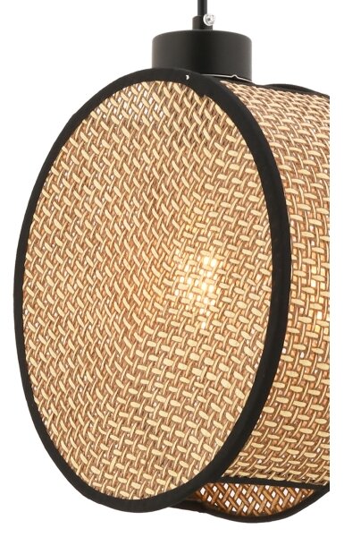 Lampadario a sospensione con cavo DRUM 1xE27/60W/230V marrone/nero