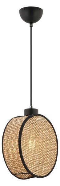 Lampadario a sospensione con cavo DRUM 1xE27/60W/230V marrone/nero