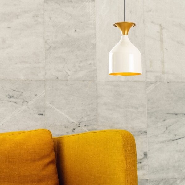 Lampada a sospensione SIVANI 1xE27/40W/230V bianco/ramato