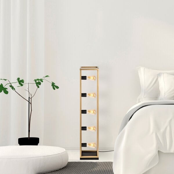 Lampada da terra KAFES 5xE27/40W/230V dorata